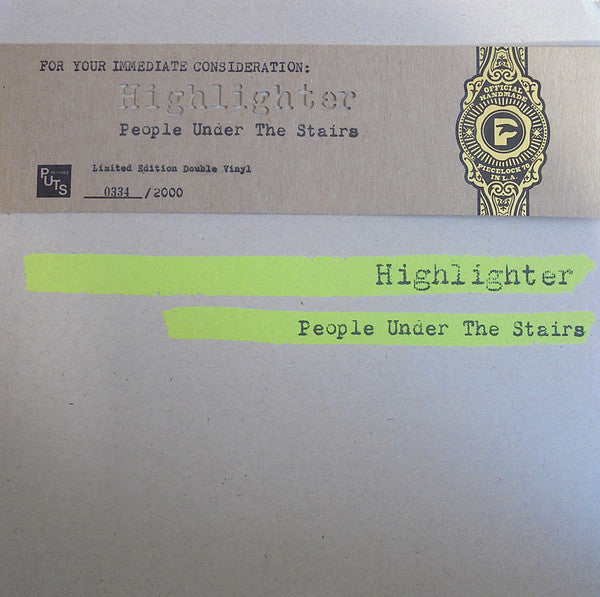People Under The Stairs : Highlighter (2xLP, Album, Ltd, Num, Yel)