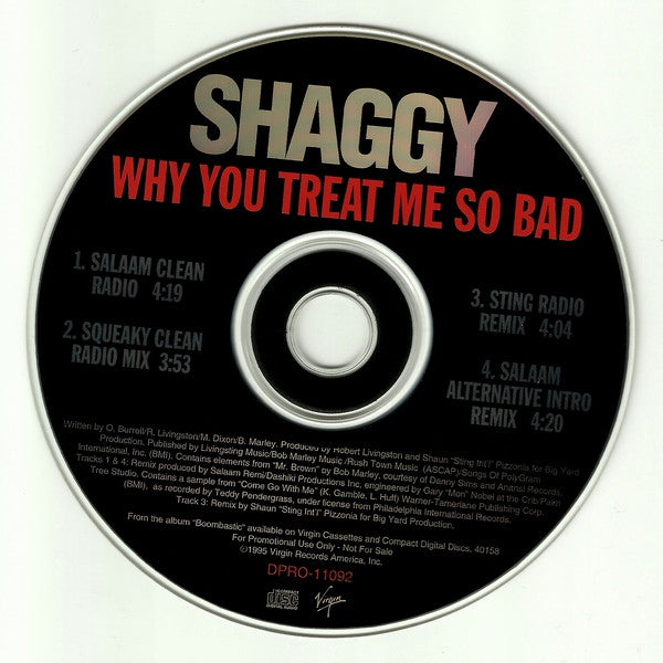 Shaggy : Why You Treat Me So Bad (CD, Maxi, Promo)