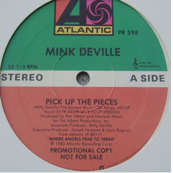 Mink DeVille : Pick Up The Pieces / Demasiado Corozon (Too Much Heart), Lilly's Daddy's Cadillac (12", Maxi, Promo, Spe)