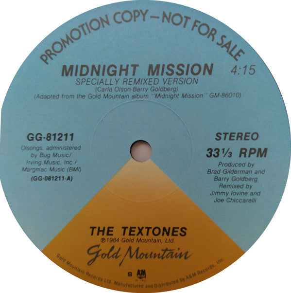 The Textones : Midnight Mission (12", Single, Promo)