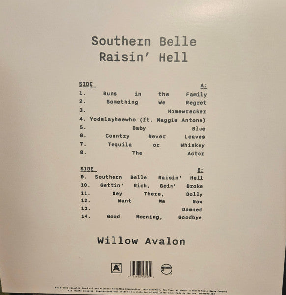 Willow Avalon : Southern Belle Raisin' Hell (LP, Pin)