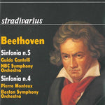 the album cover for GUIDO CANTELLI - Symphonies 5 & 4