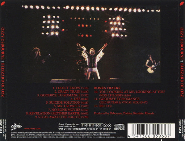Ozzy Osbourne : Blizzard Of Ozz (CD, Album, RE, RM)