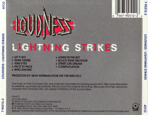 Loudness (5) : Lightning Strikes (CD, Album)