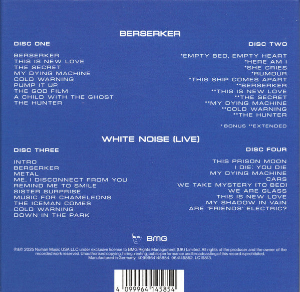 Gary Numan : Berserker (CD, Album, RE, RM + CD, Comp, RM + 2xCD, Album, RE)