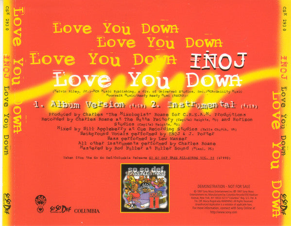 Inoj : Love You Down (CD, Single, Promo)
