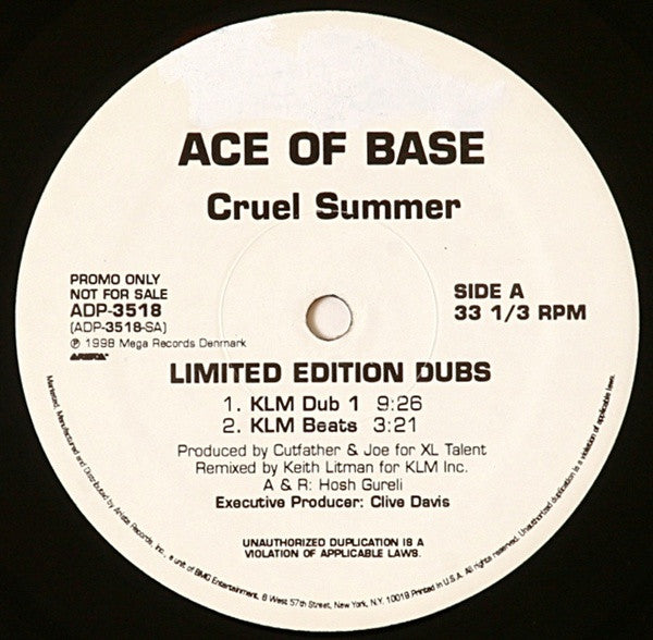 Ace Of Base : Cruel Summer (Limited Edition Dubs) (12", Promo)