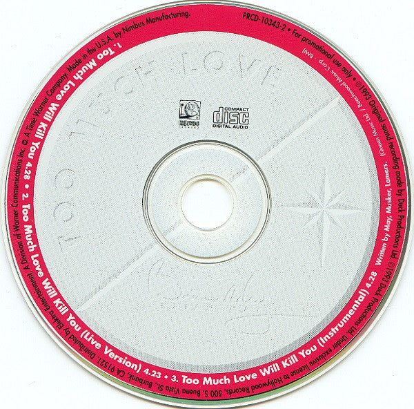 Brian May : Too Much Love Will Kill You (CD, Maxi, Promo)