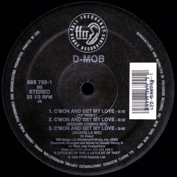 D-MOB* Introducing Cathy Dennis : C'mon And Get My Love (12", Single, M/Print)