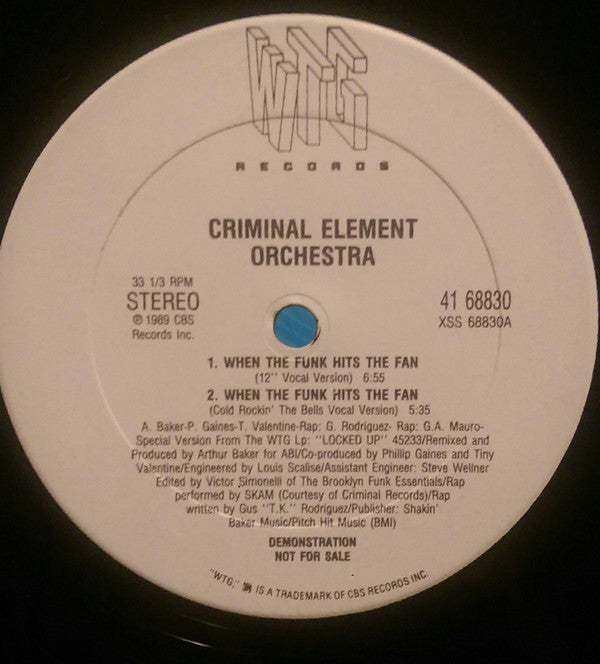Criminal Element Orchestra : When The Funk Hits The Fan (12", Promo)