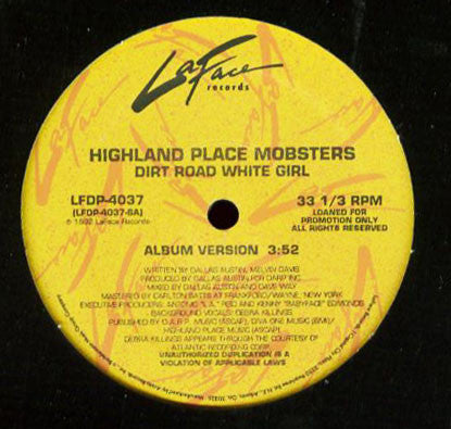 Highland Place Mobsters : Dirt Road White Girl (12", Promo)
