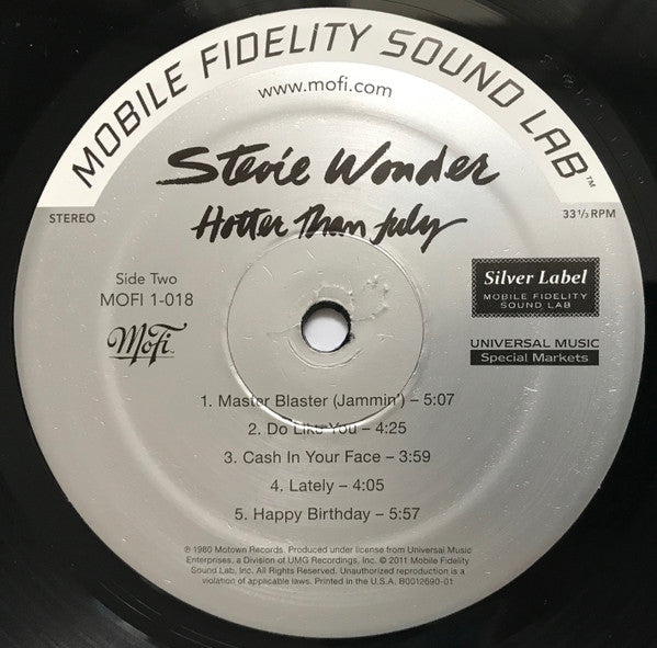 Stevie Wonder : Hotter Than July (LP, Album, Ltd, Num, RE, RM, S/Edition)