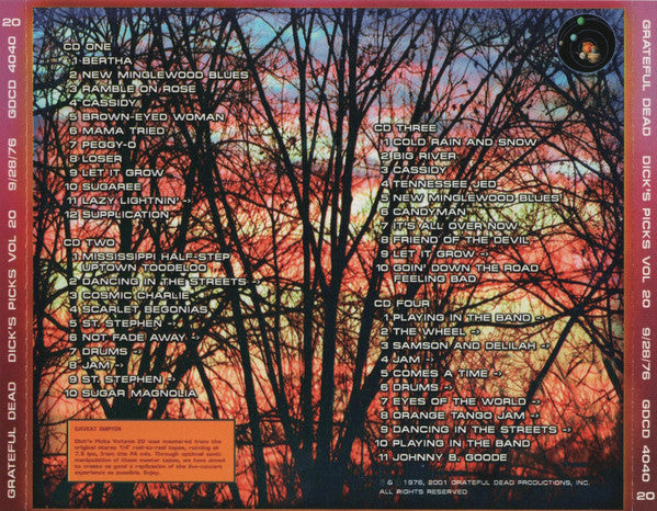 Grateful Dead* : Dick's Picks Volume Twenty: Capital Centre, Landover, MD - 9/25/76 / Onondaga County War Memorial, Syracuse, NY - 9/28/76 (4xHDCD, Album)