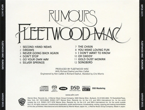 Fleetwood Mac = フリートウッド・マック* : Rumours = 噂 (SACD, Hybrid, Multichannel, Album, RE, RM)