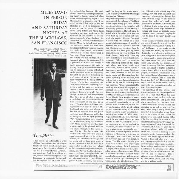 Miles Davis : In Person (Friday And Saturday Nights At The Blackhawk, San Francisco) (2xLP, Album, Ltd, Num, RE, RM, 180)