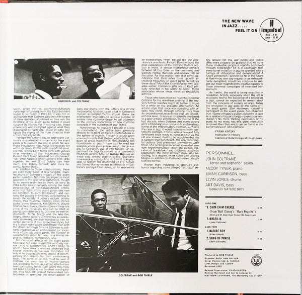 The John Coltrane Quartet : The John Coltrane Quartet Plays (LP, Album, RE, 180)