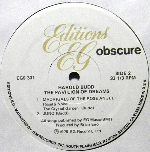 Harold Budd : The Pavilion Of Dreams (LP, Album, RE)