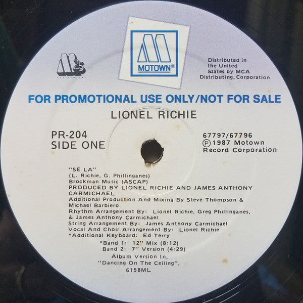 Lionel Richie : Se La (12", Maxi, Promo)