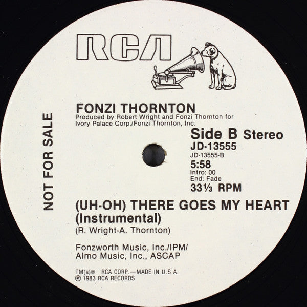 Fonzi Thornton : (Uh-Oh) There Goes My Heart (12", Promo)