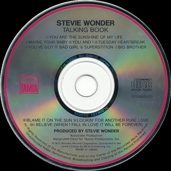 Stevie Wonder : Talking Book (CD, Album, RE)