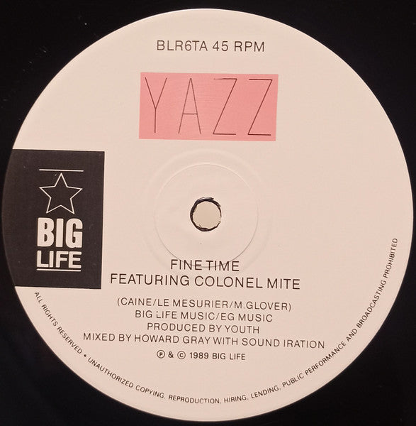 Yazz : Fine Time (12", Single)