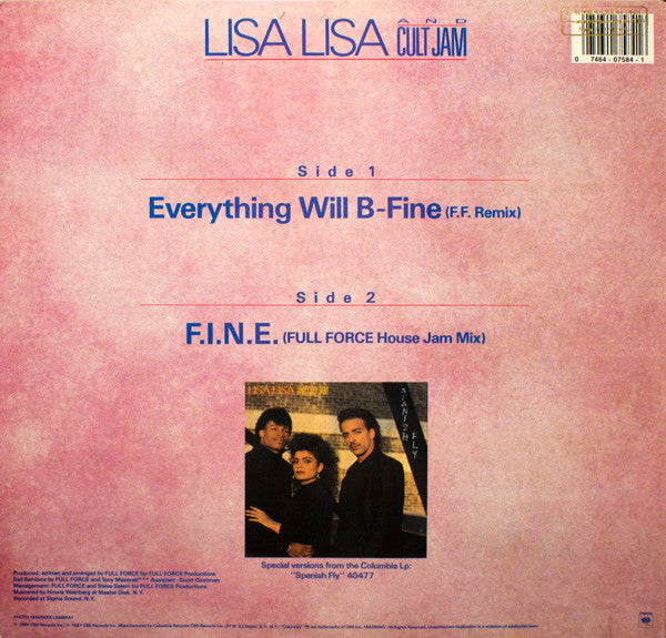 Lisa Lisa And Cult Jam* : Everything Will B-Fine (12", Promo)