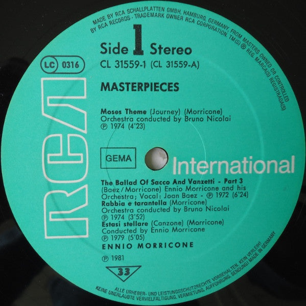 Ennio Morricone : Masterpieces (Original Soundtracks) (2xLP, Comp)