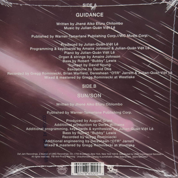 Jhené Aiko : Guidance / Sun/Son (7", RSD, Ltd, Lav)