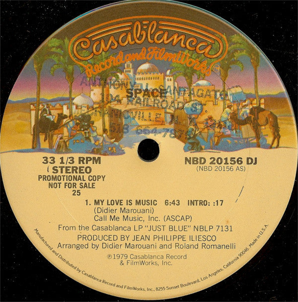 Space : My Love Is Music (12", S/Sided, Promo)