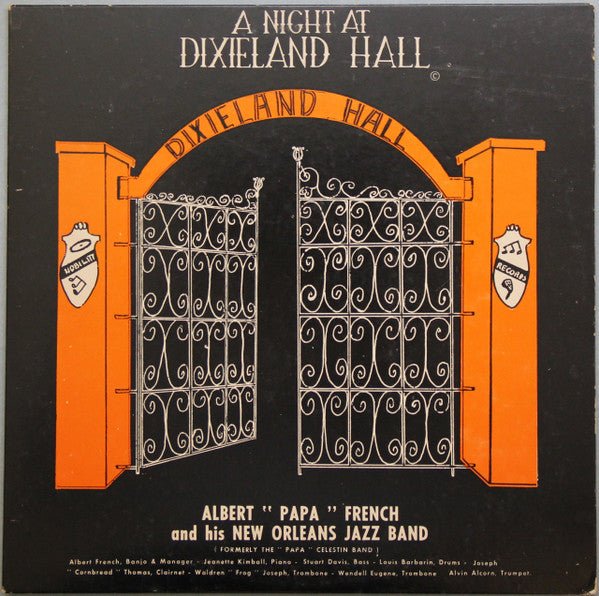 "Papa" French And His New Orleans Jazz Band : A Night At Dixieland Hall (LP, Album, Mono)