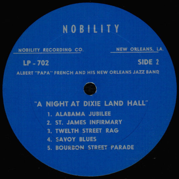 "Papa" French And His New Orleans Jazz Band : A Night At Dixieland Hall (LP, Album, Mono)