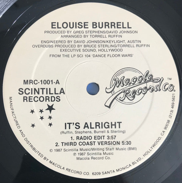 Elouise Burrell : It's Alright (12")