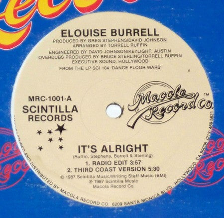 Elouise Burrell : It's Alright (12")