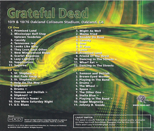 Grateful Dead* : Dick's Picks 33: 10/9 & 10/76 Oakland Coliseum Stadium, Oakland, CA (4xHDCD, Album)