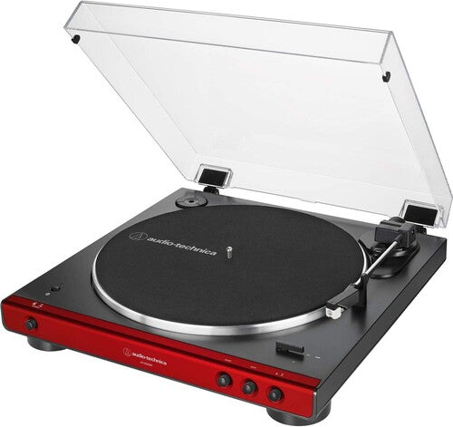 Tocadiscos Bluetooth Audio-Technica AT-LP60XBT-RD - Totalmente automático - Transmisión por correa (Rojo/Negro)