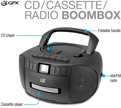 GPX BCA209B CD/Cassette/Radio Boombox