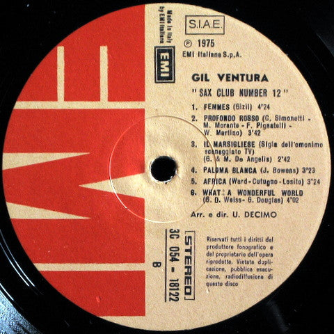 Gil Ventura : Sax Club Number 12 (LP, Album)