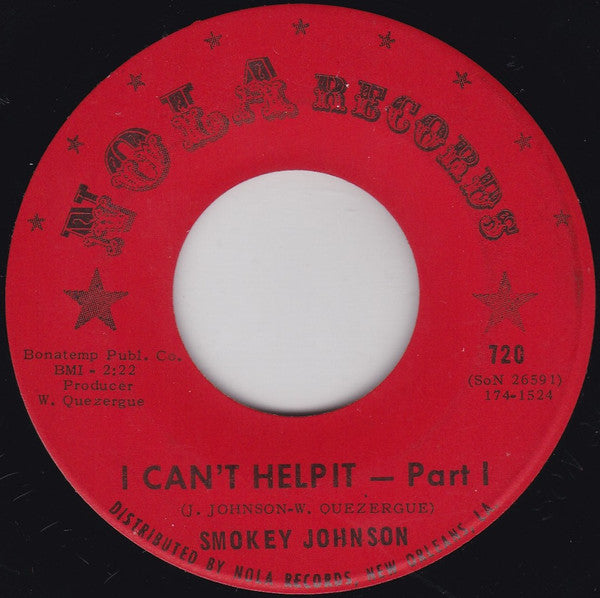 Smokey Johnson : I Can't Help It (7", Single)