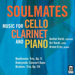 the album cover for Beethoven / Vardi / Erez - Soulmates - Music for Cello, Clarinet & Pia