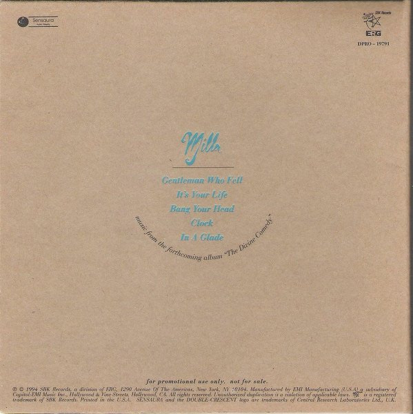 Milla* : Music From The Forthcoming Album "The Divine Comedy" (CD, Promo, Smplr)