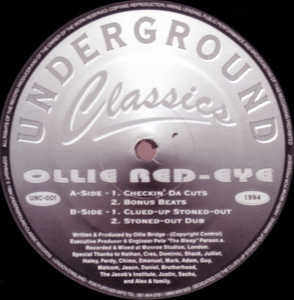 Ollie Red-eye : Checkin' Da Cuts (12")