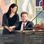 the album cover for C Bach PE / Kimura - Complete Works for Keyboard & Violin