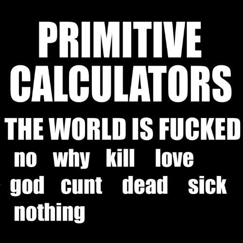 the album cover for Primitive Calculator - World Is Fucked