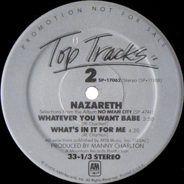 Nazareth (2) : Top Tracks (12", Promo)