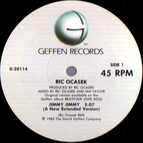 Ric Ocasek : Jimmy Jimmy (12", Maxi, All)