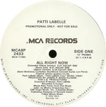 Patti LaBelle : All Right Now (12", Promo)