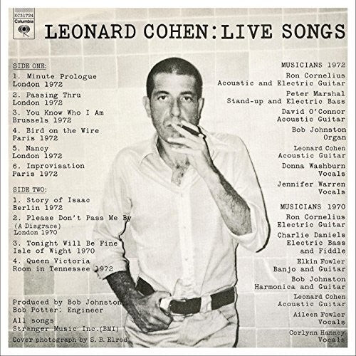 Leonard Cohen - Leonard Cohen: Canciones en vivo (Vinilo)
