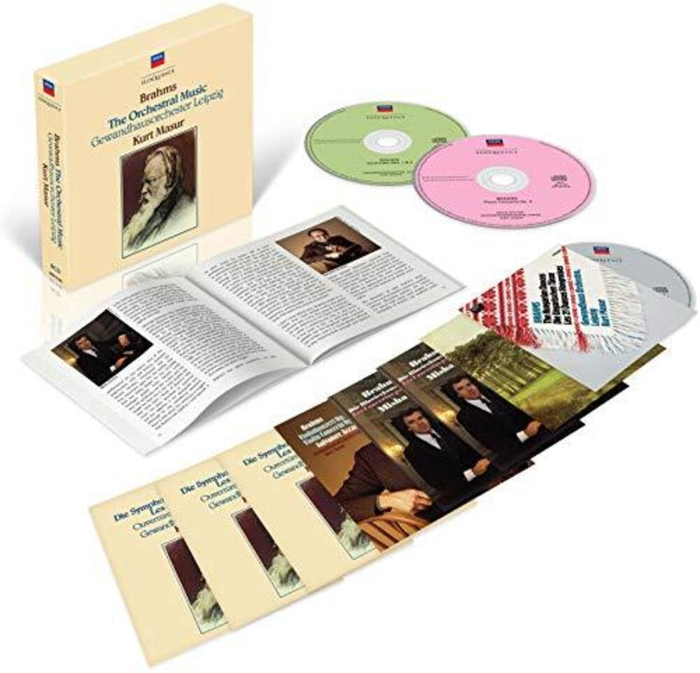 the album cover for Brahms / Kurt Masur / Gewandhausorchester Leipzig - Brahms: Complete Orchestral Music