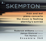 the album cover for Skempton / Williams / Ensemble 360 - Man & Bat / Piano Concerto