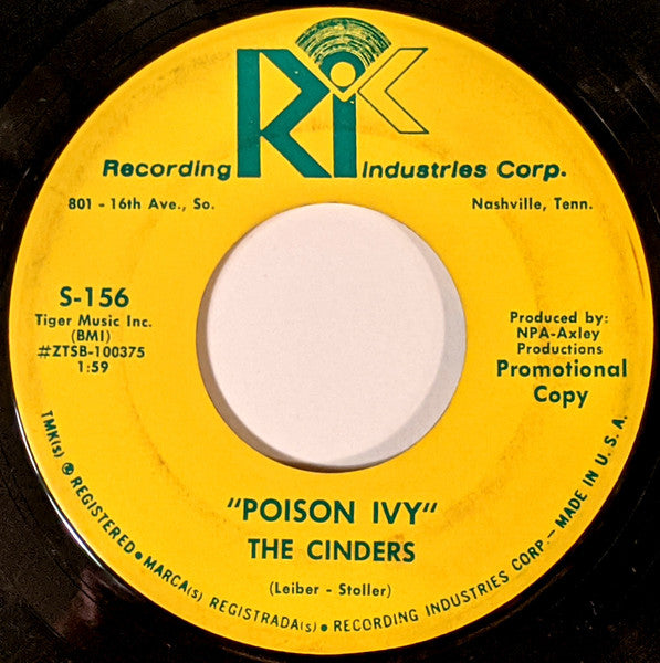 The Cinders : Good Lovin's Hard To Find / Poison Ivy (7", Single, Promo)